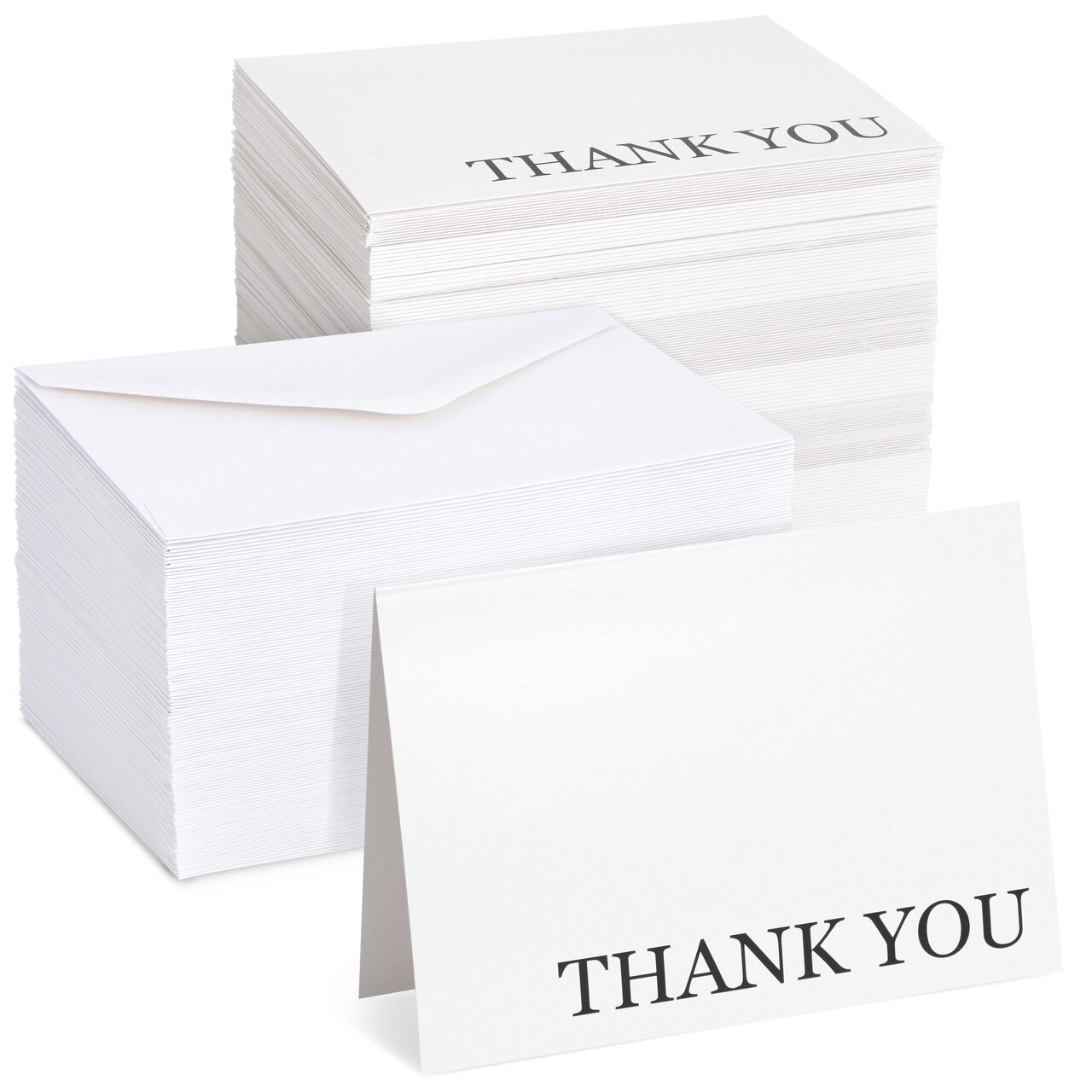 120 Pack Thank You Cards with Envelopes Bulk for Weddings, Bridal Showers, Graduations, Bridal, Baby Shower - Blank Inside - Minimalist Black and White Design